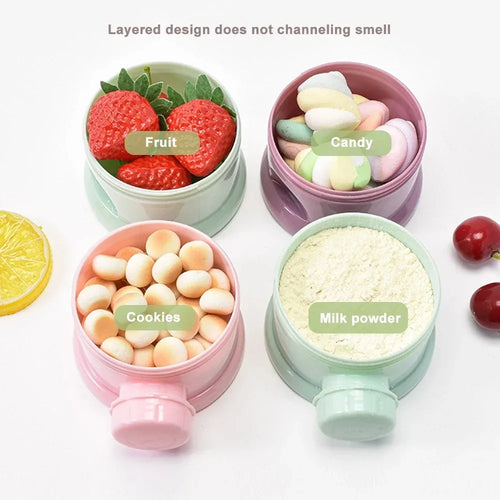Boîte Doseuse de Lait en Poudre 4 Niveaux – Distributeur Portable Forme Ourson