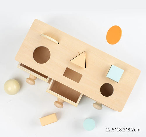 Boîte de Tri Montessori en Bois - Formes & Couleurs 1-3 Ans