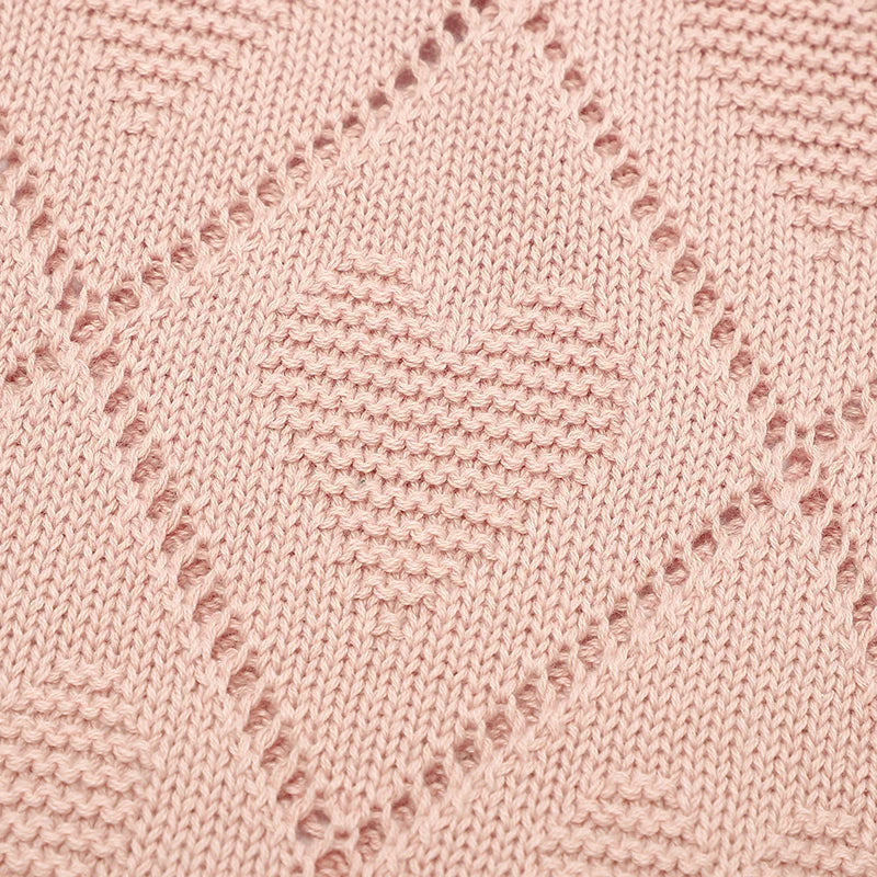 Couverture Tricot Bébé - Plaid Coton Doux Poussette & Lit 90x70cm