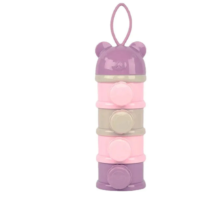 Boîte Doseuse de Lait en Poudre 4 Niveaux – Distributeur Portable Forme Ourson