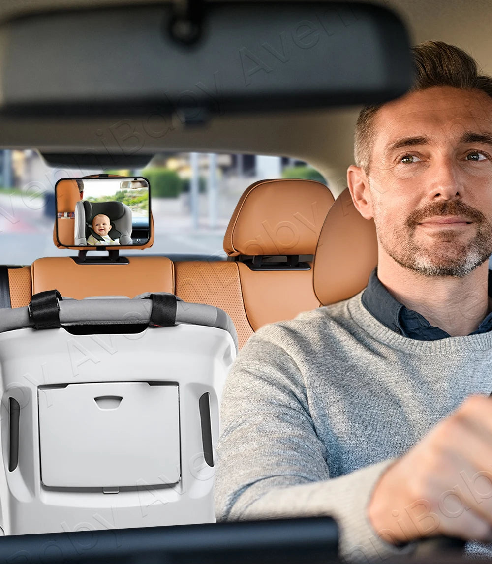 Miroir de Voiture pour Bébé – Rétroviseur de Sécurité Incassable, Fixation Facile