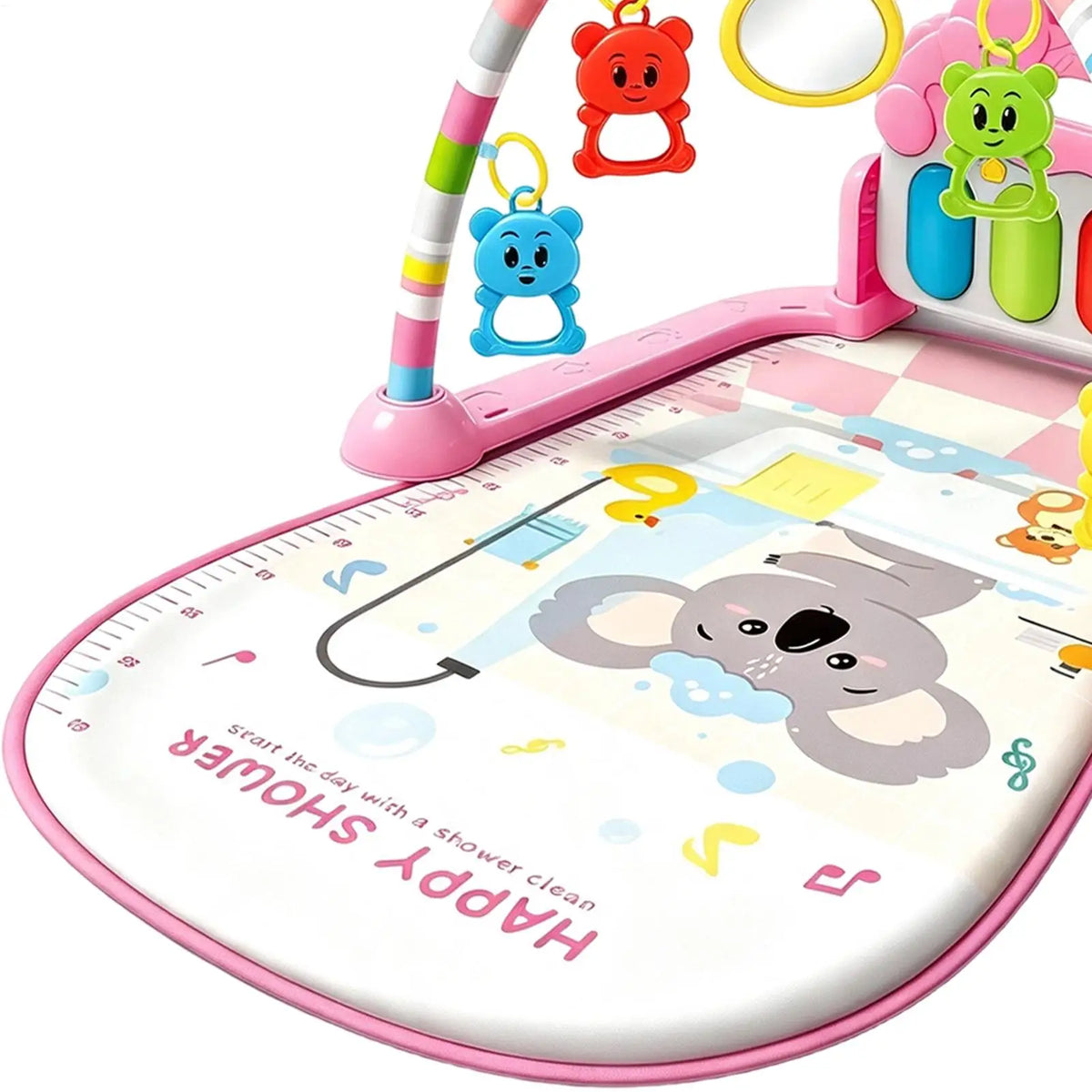 Tapis d'Éveil Musical avec Arche de Jeu – Portique Sensoriel Lumineux pour Bébé