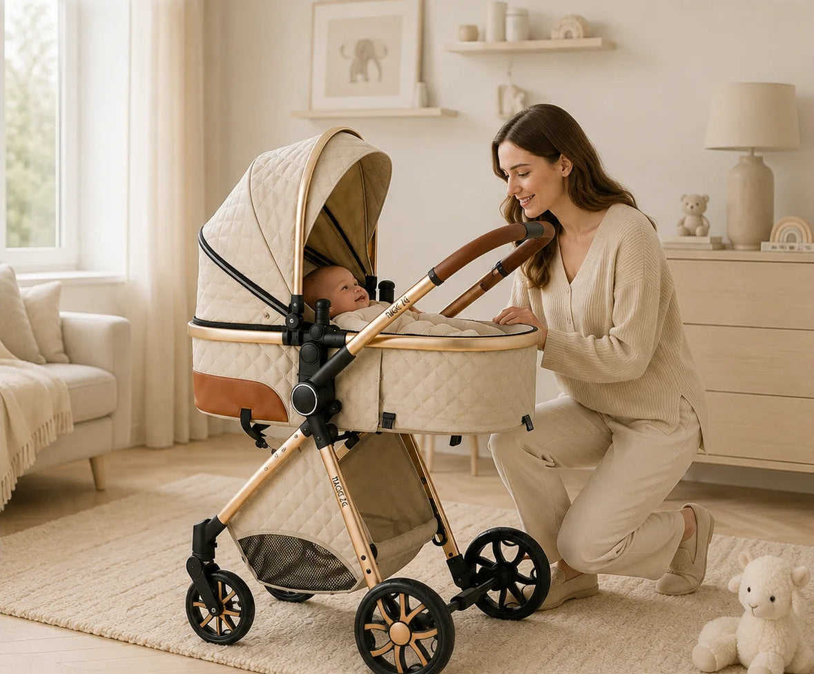 Poussette Trio 3 en 1 Magic ZC – Nacelle, Cosy Auto & Châssis Réversible