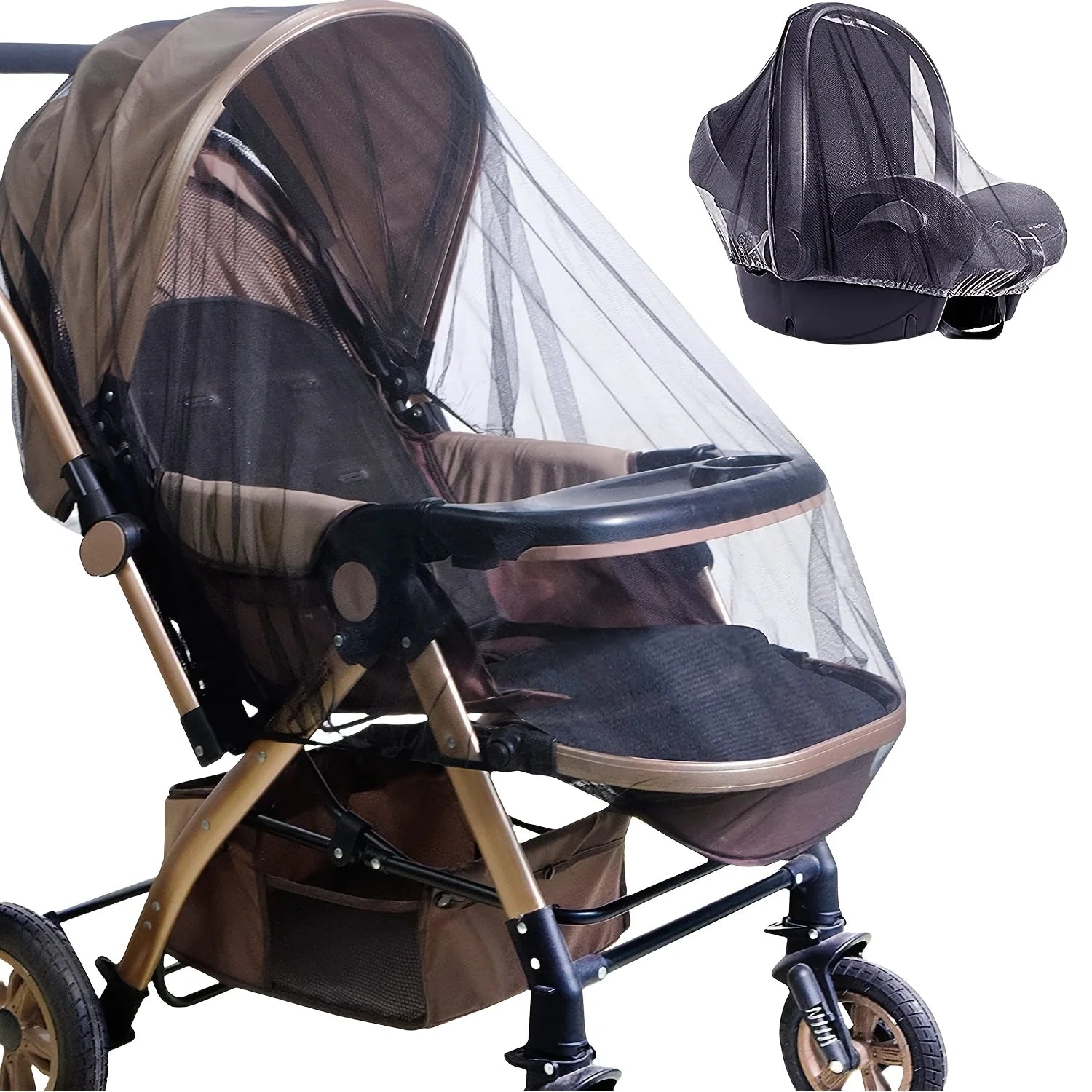 Moustiquaire universelle poussette — Protection insectes maille fine, compatible toutes poussettes