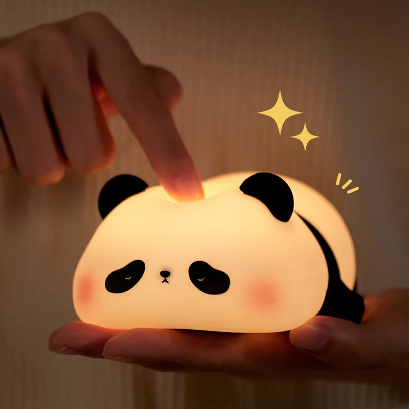 Veilleuse LED Panda Silicone - Lampe Tactile Rechargeable USB Chambre Bébé