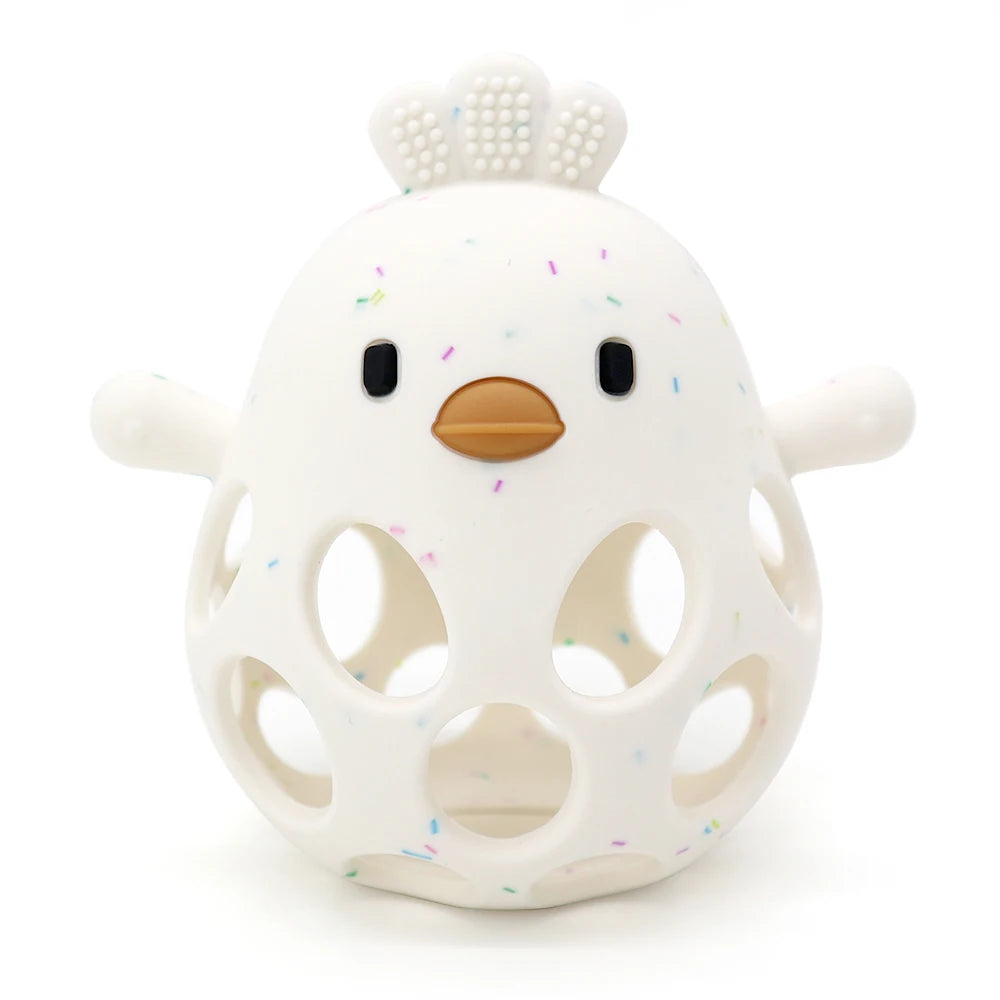 Jouet de Dentition Poussin Silicone - Balle Ajourée Bébé