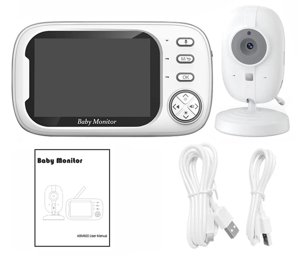 Babyphone Vidéo Sans Fil – Écran 3.5″, Vision Nocturne, Audio Bidirectionnel & Alerte Température
