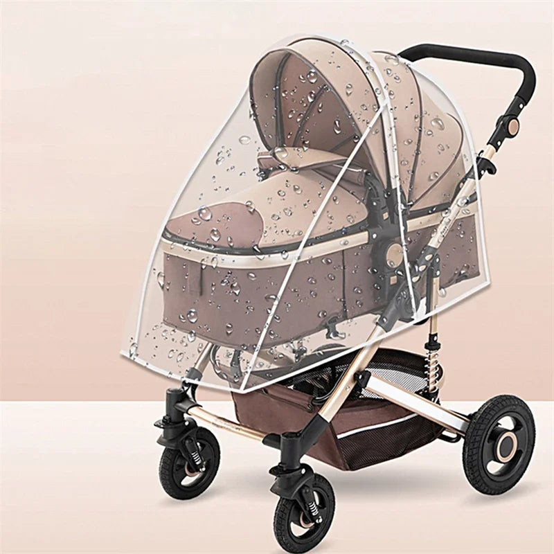 Housse de Pluie Poussette Universelle - Transparente Respirante Anti-Vent