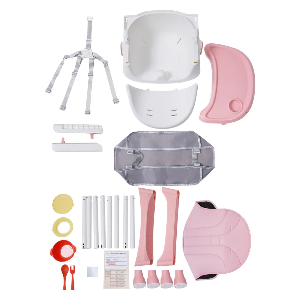 Chaise Haute Bébé Réglable - Double Plateau Antidérapant 6 Mois à 6 Ans