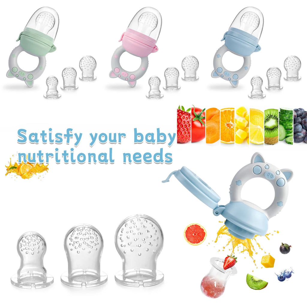 Filet Mordant Fruits Bébé TYRY.HU - Set 4 Tailles Silicone 6-36 Mois