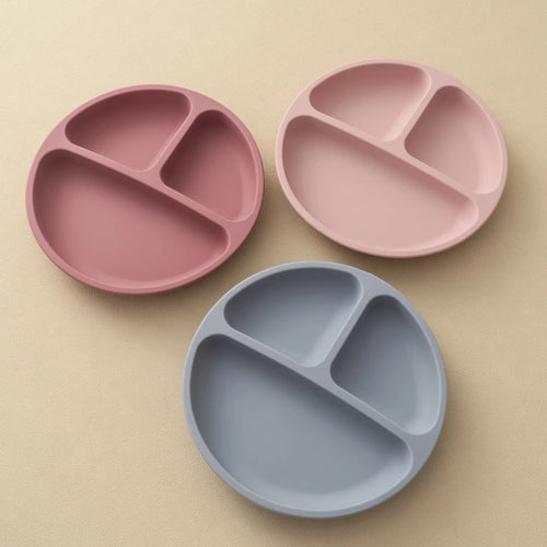 Assiette Ventouse Silicone Bébé - Compartiments Sans BPA Repas Enfant